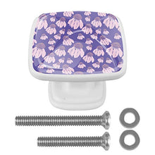 Fiore rosa viola (2) 4 PCS Pomelli per Porta, Pomolo per Mobile, Pomelli per Mobili con Viti, Maniglia per Armadietto, Pomelli per Porta, Pomelli per Cassetti per Porta, Armadio, Cassetto e Credenza