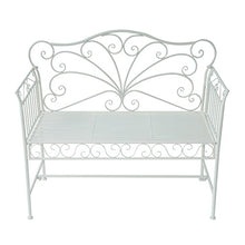 Outsunny Panchina Biposto da Giardino Stile Romantico Ferro 113.5 x 50 x 93.5cm Bianco