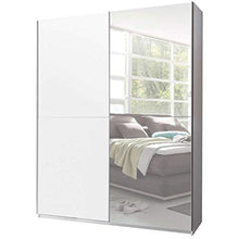AVANTI TRENDSTORE - Victoria - Armadio con Ante scorrevoli e Specchio, in Legno Laminato, Molto spazioso, Disponibile in 2 Colori Diversi. Dimensioni: Lap 170x196x60 cm (Bianco)