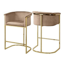 Wangbadan Poggiapiedi e Casa seggiolone sgabelli Sedie uffic Moderno, Metallo, Bar Stool Chair Vendita Industriale Oro Cromo Brillante Leg Velvet High Bar Sedia for Bar Coffee Shop
