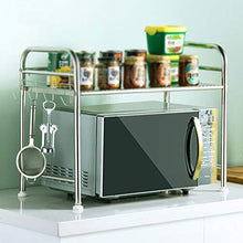LYM &ripiano di stoccaggio Scaffale for Forno a microonde, Scaffale di stoccaggio in Acciaio Inossidabile Scaffale di stoccaggio for Cucina Forniture for Cucina -2 Strati Scaffale di Finitura