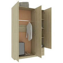 Tidyard Armadio a 3 Ante Rovere Sonoma 120x50x180 cm in Truciolato,120 x 50 x 180 cm