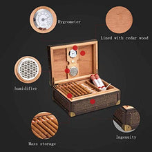 SHAOXI Vassoio di Cenere di Sigaro Umidificatore con igrometro e umidificatore - termostatica Cigar Humidor con umidificatore e igrometro