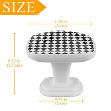 Set di 4 maniglie rotonde per armadio da cucina, credenza, cassettiera, cassettiera, con viti, per cucina, comò, armadietto, bagno, armadio, nero e bianco quadrato a scacchiera