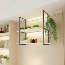 2 Strati Ferro battuto Nero Struttura del soffitto, Stile Semplice Industriale di Legno Solido Scaffale, Ristorante Bar Hanging Rack Bagagli, Hanging Rack 4 Formati (Size : 60 * 30 * 80cm)