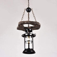 N/Z Home Equipment Style Iron Craft E27/e26 Small Country Style Creative Boat Wood Lantern 60w Bar Easy to Tall