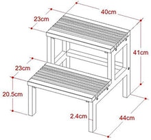 QIQIDEDIAN - Scaletta in legno massiccio, sgabello multifunzione, sgabelli da bagno, sgabelli