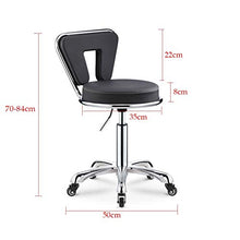 Poltrone Nubao Bellezza Sgabello con Schienale Hair Salon Dedicato Girevole Sedia Sedia da Barbiere, Nero, DiscStyle (Color : Black, Size : PulleyStyle)