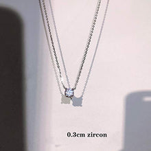 Baoxiaohed Collana in Argento Sterling, Collana Temperamento Semplice Argento Sterling 925 Aggiungere Zircon, Usato Come Regalo per La Festa della Mamma, Feste, Compleanni E Anniversari