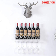 Fanville, portabottiglie da parete in ferro per vino, bottiglia di champagne, porta bicchieri da bar e feste (senza bicchiere di vino e vino)