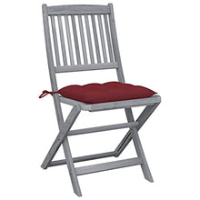 vidaXL Sedie da Giardino Pieghevoli 4pz con Cuscini in Massello Acacia