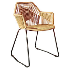 zvcv Sedia da Pranzo Singola Moderna Semplice Balcone per la casa Patio Esterno terrazza per Il Tempo Libero Sedia in Rattan Sedia con Schienale in Metallo (Altezza Seduta: 46 cm)