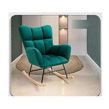 HQQ Terrazza Sedia a Dondolo Divano Velvet Soggiorno Camera da Letto Sdraio Sedia Lazy Divano, Verde Scuro, 75x55x82cm