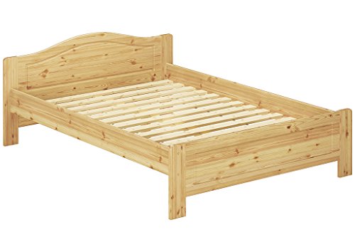 Erst-Holz Letto Matrimoniale Classico 140x200 in Pino massello Laccato con doghe rigide 60.37-14