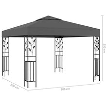 Tidyard Gazebo da Giardino Antracite con Struttura in Acciaio,Padiglione da Giardino con Struttura in Acciaio,Gazebo Padiglione con Struttura in Acciaio 300x300x250 cm