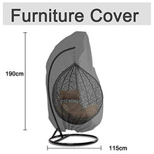 Fodera per Sedia Sospesa, 190 x 115 cm Fodera di Protezione per Sedia Sospesa Fodera Antipolvere per Sedia Sospesa/Sedia a Dondolo da Terrazza con Coulisse, Nero