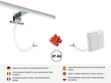 DOMTECH - Specchio a parete da bagno con ripiani e illuminazione LED, colore bianco