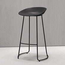 DFREW Sgabelli Nordic Ferro Battuto Fashion Bar Sgabello Sedia Della Cucina Della Casa Di Svago Caffè Reception Sgabello Alto (Altezza Seduta: 75Cm),Nero