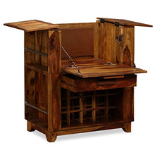 vidaXL Mobile da Bar in Legno Massello di Sheesham 85x40x95 cm Portabottiglie