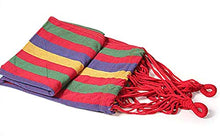 MVNZXL Sedia sospesa per Amaca Portatile, Strisce Colorate tessute a Mano in Cotone Naturale con amache con Frange all'Uncinetto, per Giardino sul Retro all'aperto e al Coperto