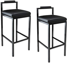 XHCP Mobili per Soggiorno Sgabelli Sedia in Metallo di Design con Schienale Mobili Sgabello da Bar Casa Cucina Creativa Pub Sgabello Alto da Bar Sedile in Ecopelle Resistente - Nero - [