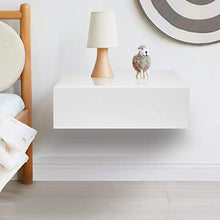 GOTOTOP Mensola da parete con cassetto galleggiante comodino comodino 30x46x15cm truciolare bianco