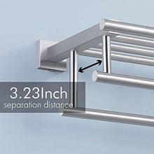 KES Mensole Portasciugamani Con Due Barre di Tovagliolo Minimalista, Acciaio INOX, Acciaio Spazzolato, A2112-2