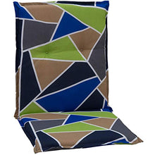 beo, Cuscino per Sedia a Sdraio con Schienale Basso da Giardino, Motivo Geometrico, Dimensioni: 98 x 48 x 6 cm, Multicolore