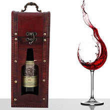 Scatola del Vino,Contenitore di Vino, scatole di Vino Scatola di immagazzinaggio di Vino Rosso dell'Annata di Legno Singola Scatola di Regalo di Vino in Legno Portatile