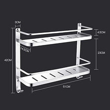 AINIYF Bagno Bagno Doccia Mensola Organizzatore a Parete Punch Libero rettangolo di Alluminio dello Spazio 1/2 Livello Rete Hook Up di Scarico, Argento