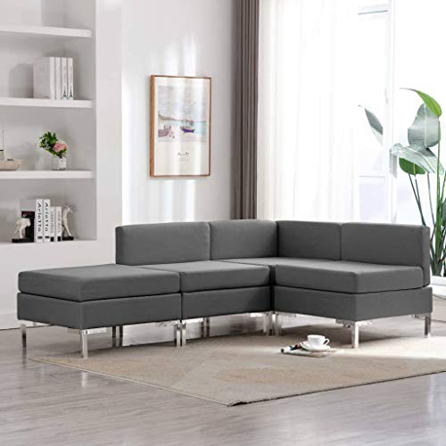 Festnight 4 pz Set di Divani Modulari Angolari Moderno in Tessuto Divano Moderno ad Angolo per 4 Persone 260 x 65 x 65 cm/195 x 130 x 65 cm Sofà Arredo Casa Disponibile in Tanti Colori Diversi