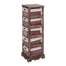 Mendler Serie Vintage scaffale cassettiera con 5 ceste Legno di paulonia 28x25x90cm Marrone