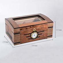 SHAO1 Cigar Humidor, Legno di Cedro Cigar Box Alto-Through Lucernario con Dorato Igrometro con Umidificatore (346 * 236 * 161Mm)