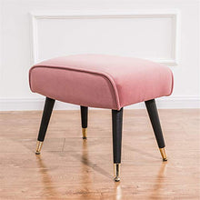 EXCLVEA Sedile per Trucco per Camera da Letto Velvet poggiapiedi Sgabello, Rotonda Luxe Velvet ottomano, Poggiapiedi Tavolino di Servizio, smontabile in Legno Leg Design