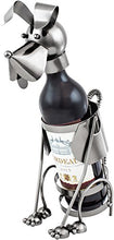 Brubaker - Portabottiglie di vino a forma di cane, in metallo, con biglietto d'auguri, oggetto decorativo