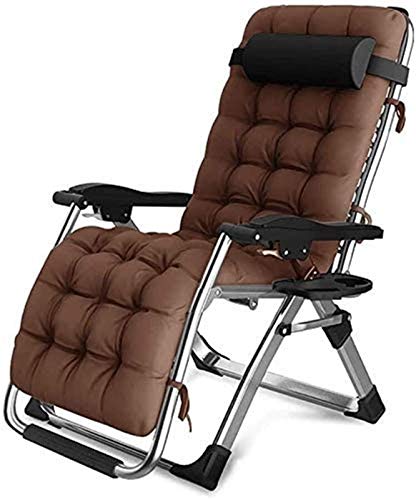 Sedia a sdraio reclinabile Lettini prendisole ， Sedie da patio Lettini reclinabili Zero Gravity Lettini da giardino a dondolo da esterno per supporti da campeggio in spiaggia 200 kg (Colore: Marrone)