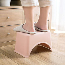 Sgabello in plastica x4, sgabello basso quadrato spesso addensato (per adulti e bambini), resistente portante, adatto per cucina bagno esterno con tappetino antiscivolo/rosa / 28x18x20cm