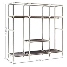 XYBB Armadio Camera da Letto Bolds Portable in Acciaio Inossidabile Rinforzo Rinforzo Enorme Casa Rack Storage Organizer Mobili per La Casa 168 * 145 * 45cm 1