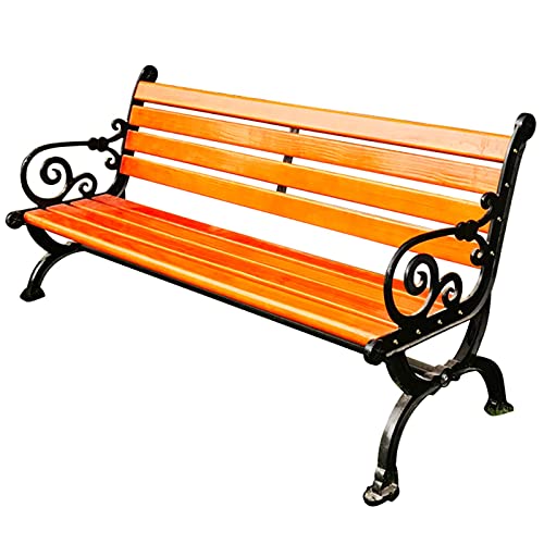 GaoF Panchina da Giardino per Esterni Panchine da terrazza per Il Tempo Libero, panchina da Patio anticorrosione e antiruggine Realizzata con Gambe in Alluminio e Legno di Pino, panchina spaziosa e