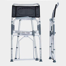 Commode Chair - 3 in 1 Alluminio Pieghevole Portatile Servizi igienici di Sicurezza del Telaio Bagno Doccia Sedile for Anziani Adulti disabili Anziani, Altezza Regolabile