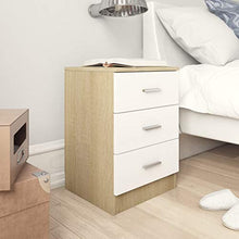 Tidyard Comodino Bianco e Rovere Sonoma 38x35x65 cm in Truciolato