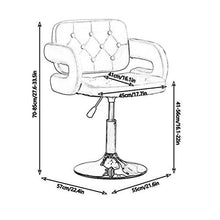 Sedia da scrivania regolabile per computer, sedia da ufficio girevole in pelle PU, per la casa, con braccioli e schienale da bar, colore: beige-bianco