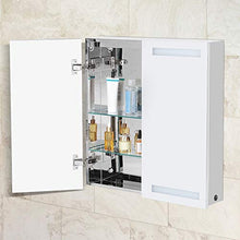 Armadietto a Specchio per WC ad Alte Prestazioni Armadietto a Specchio per Bagno a 2 Porte LED per Hotel per Bagno