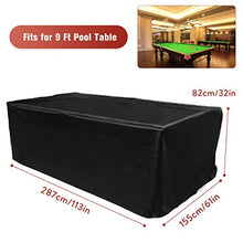 GEMITTO Copertura antipolvere per tavolo da biliardo da 2/,24/2,7 m, resistente ai raggi UV, resistente agli strappi, in tessuto di poliestere 287*155*82cm Nero