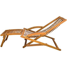 vidaXL Sedia Sdraio Prendisole Giardino Patio con Poggiapiedi in Legno di Acacia