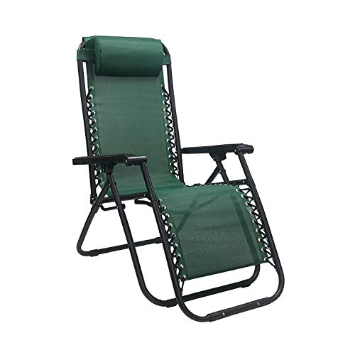 Totò Piccinni Sedia Gravity gravità Zero Sdraio da Giardino Poltrona Relax Pieghevole Salvaspazio Tubolari Acciaio 24mm Reclinabile Tessuto in Textilene, Mare Spiaggia Piscina Arredo Esterno (Verde)