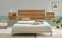 Hogar 24 - Testiera con 2 comodini, con finitura in legno massello naturale, dimensioni 155 x 60 x 2 cm di spessore