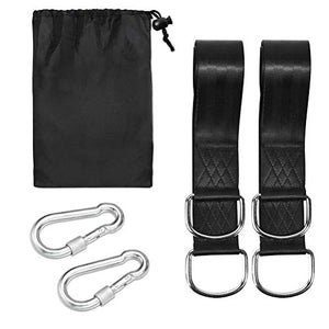 MuZhuo - Cinghie per amaca, 1 paio di cinghie di sospensione, protezione per albero, per altalena, amaca e campeggio, in nylon impermeabile, 150 cm x 5 cm, carico massimo 500 kg, colore: nero