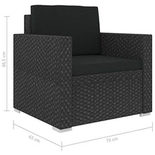 vidaXL Set Divani da Giardino 13 pz con Cuscini Foderati Lavabili Modulare Leggero Elegante Arredi da Esterno in Polyrattan Nero Telaio in Acciaio