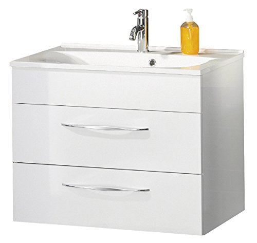 FACKELMANN Mobiletto da bagno SCENO/con sistema di chiusura soft-close. Dimensioni (L x A x P): ca. 80 x 65,5 x 50 cm. Armadio di alta qualità per il bagno con 2 cassetti/corpo: bianco/frontale: bianco